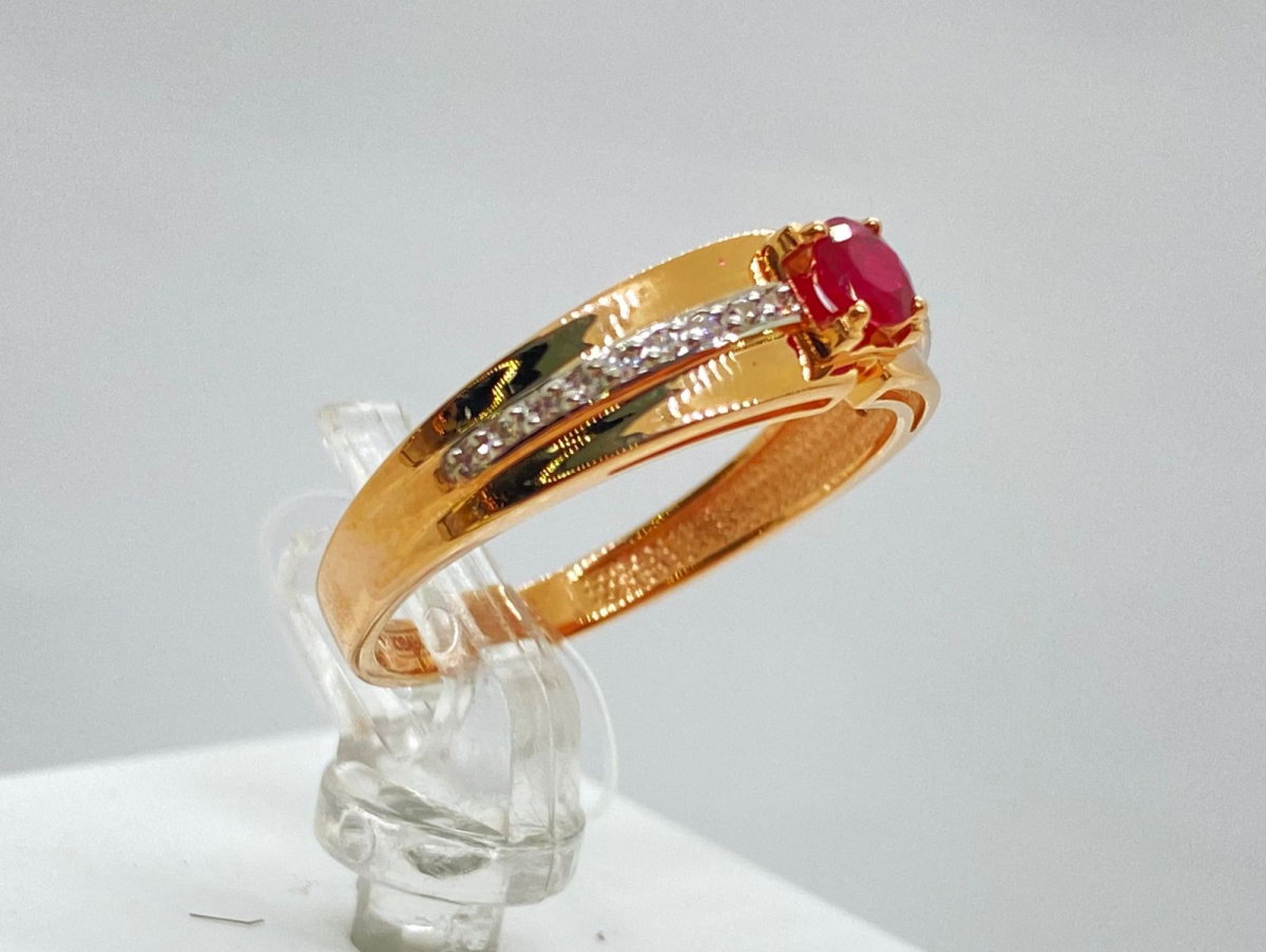 КОЛЬЦО Бриллиант, рубин (Au 585)