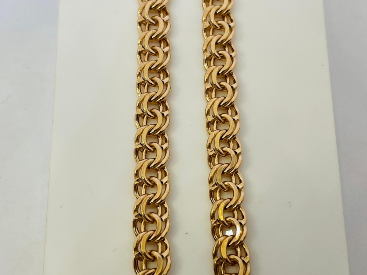 БРАСЛЕТ ПУСТОТЕЛЫЙ Бисмарк (Au 585)