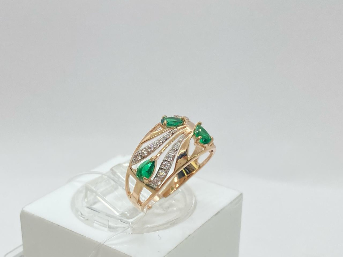 015419 КОЛЬЦО С КАМНЯМИ (Au 585)