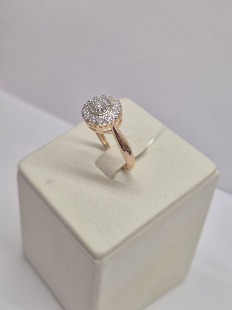 КОЛЬЦО С КАМНЯМИ (Au 585)