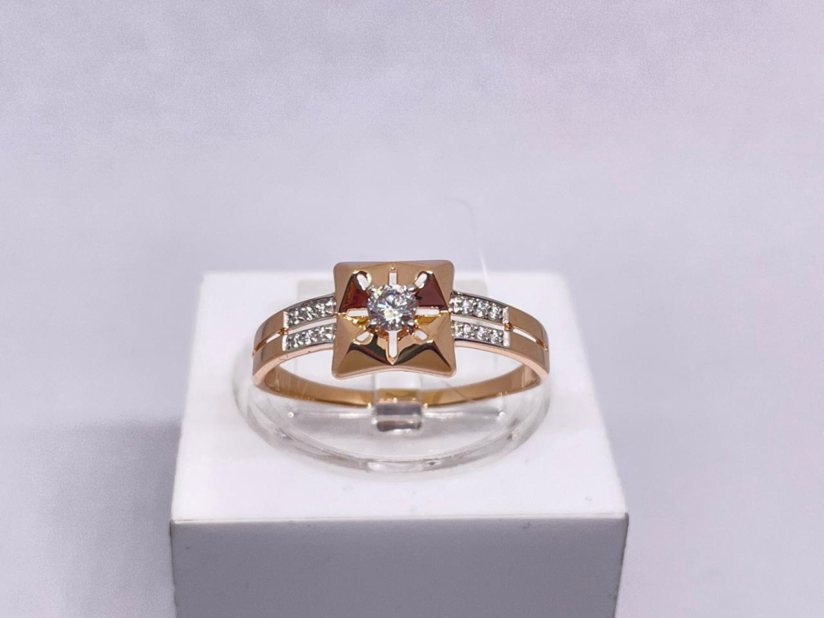 КОЛЬЦО С КАМНЯМИ (Au 585)