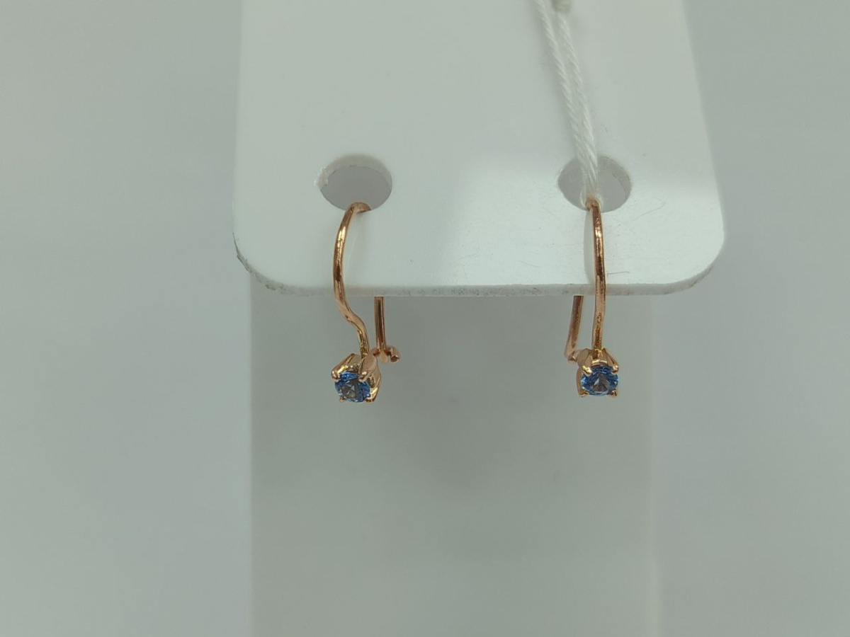 СКМ585 СЕРЬГИ С КАМНЕМ (Au 585)