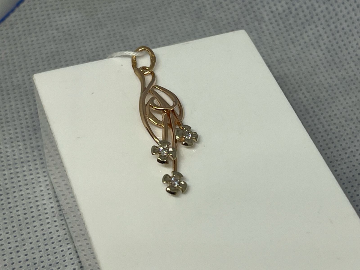 ПОДКМИ585 ПОДВЕСКА С КАМНЯМИ (Au 585)