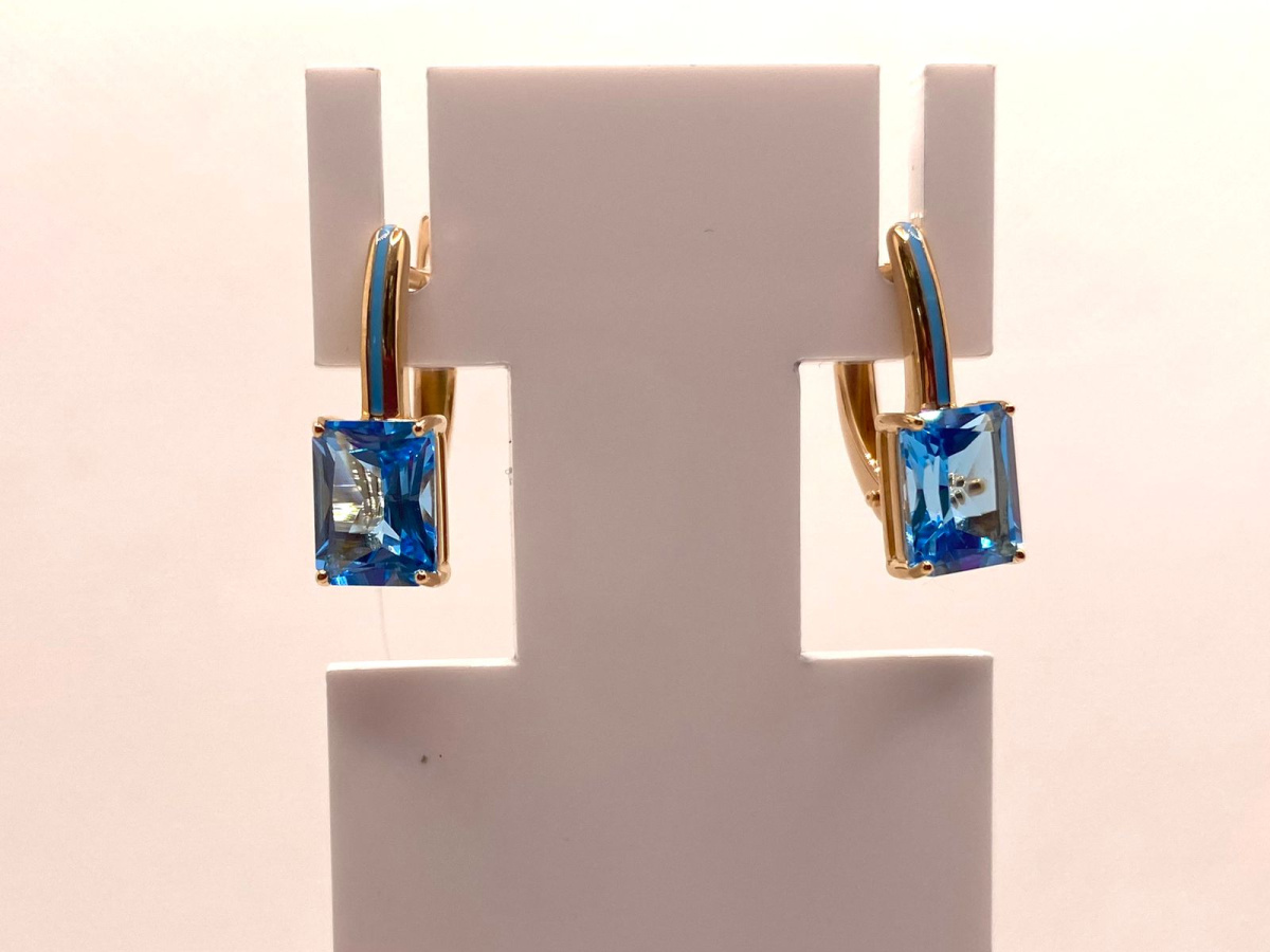 СЕРЬГИ С КАМНЕМ (Au 585)