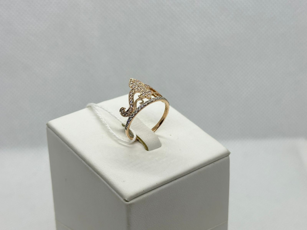 КОЛЬЦО С КАМНЯМИ (Au 585)