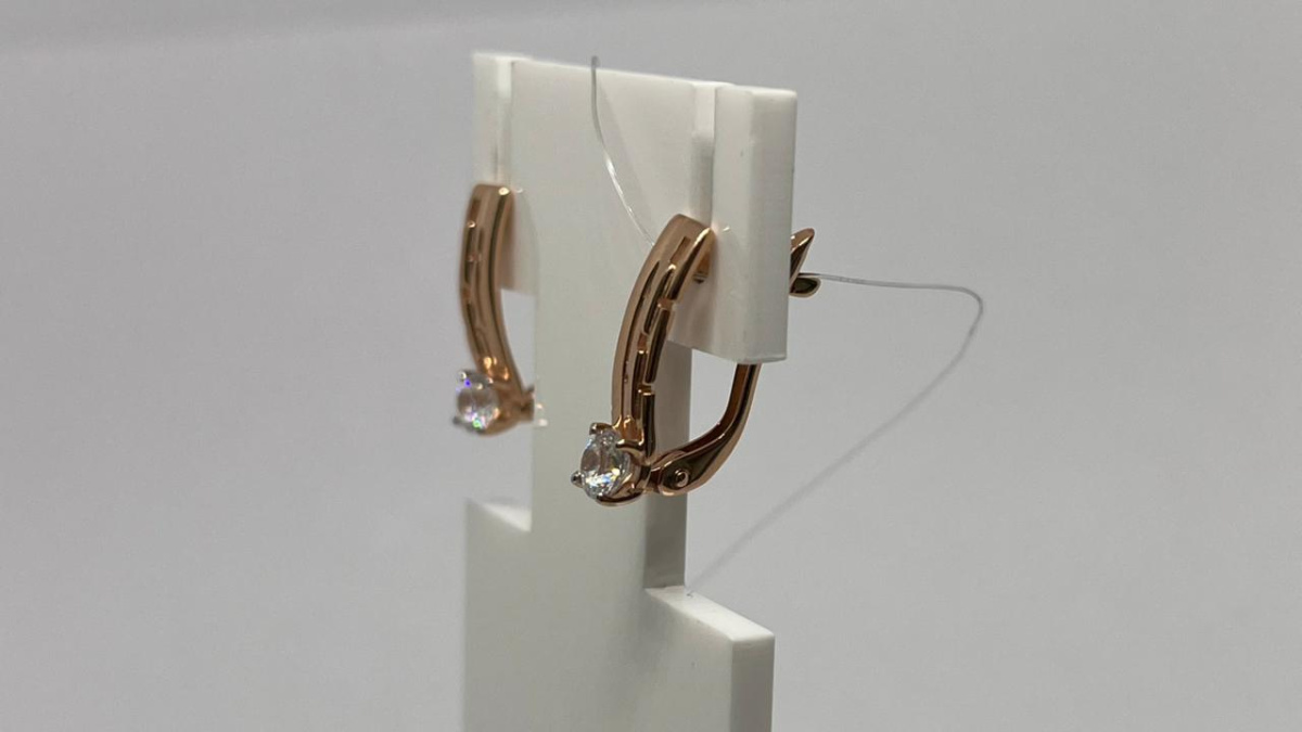 СЕРЬГИ С КАМНЕМ (Au 585)