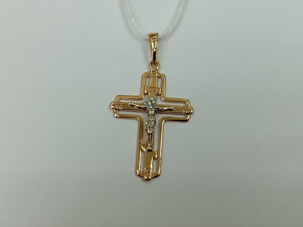 ПОДКБК585 ПОДВЕСКА КРЕСТ БЕЗ КАМНЯ (Au 585)