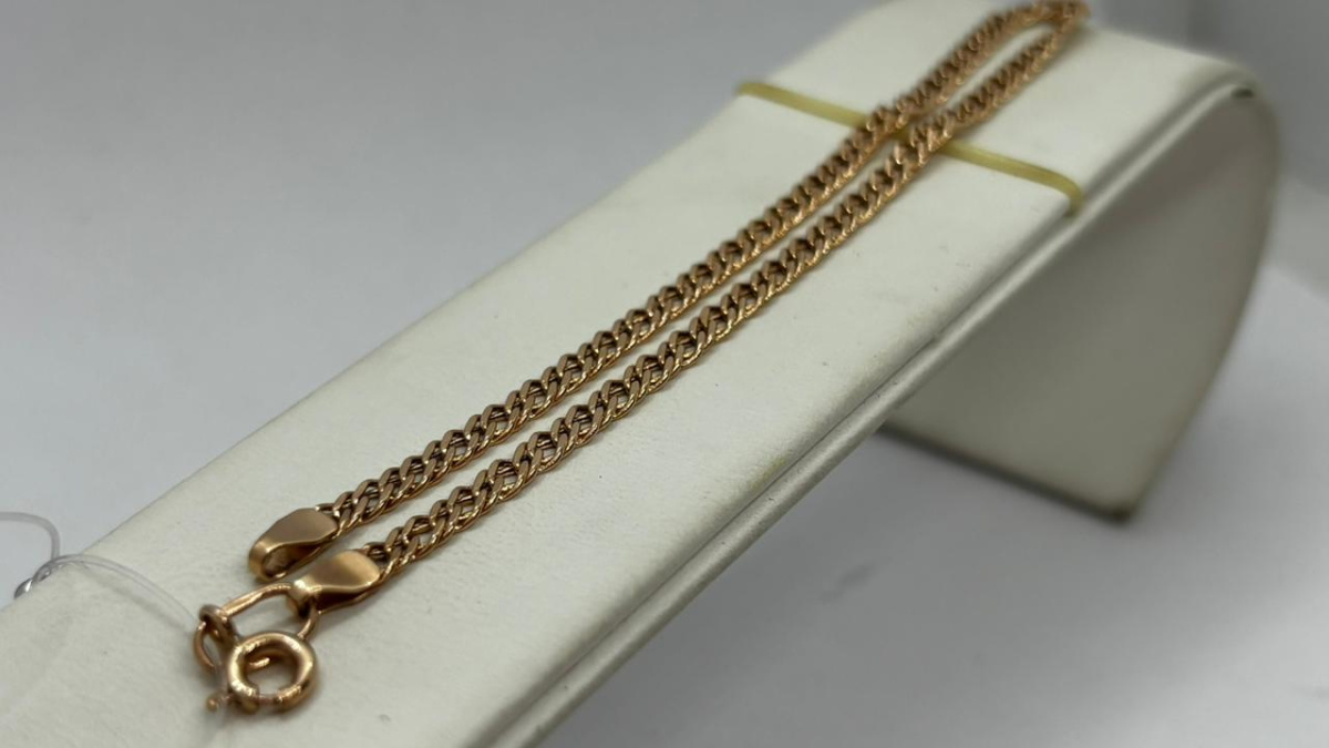 БРАСЛЕТ ПУСТОТЕЛЫЙ Ромб двойной (Au 585)