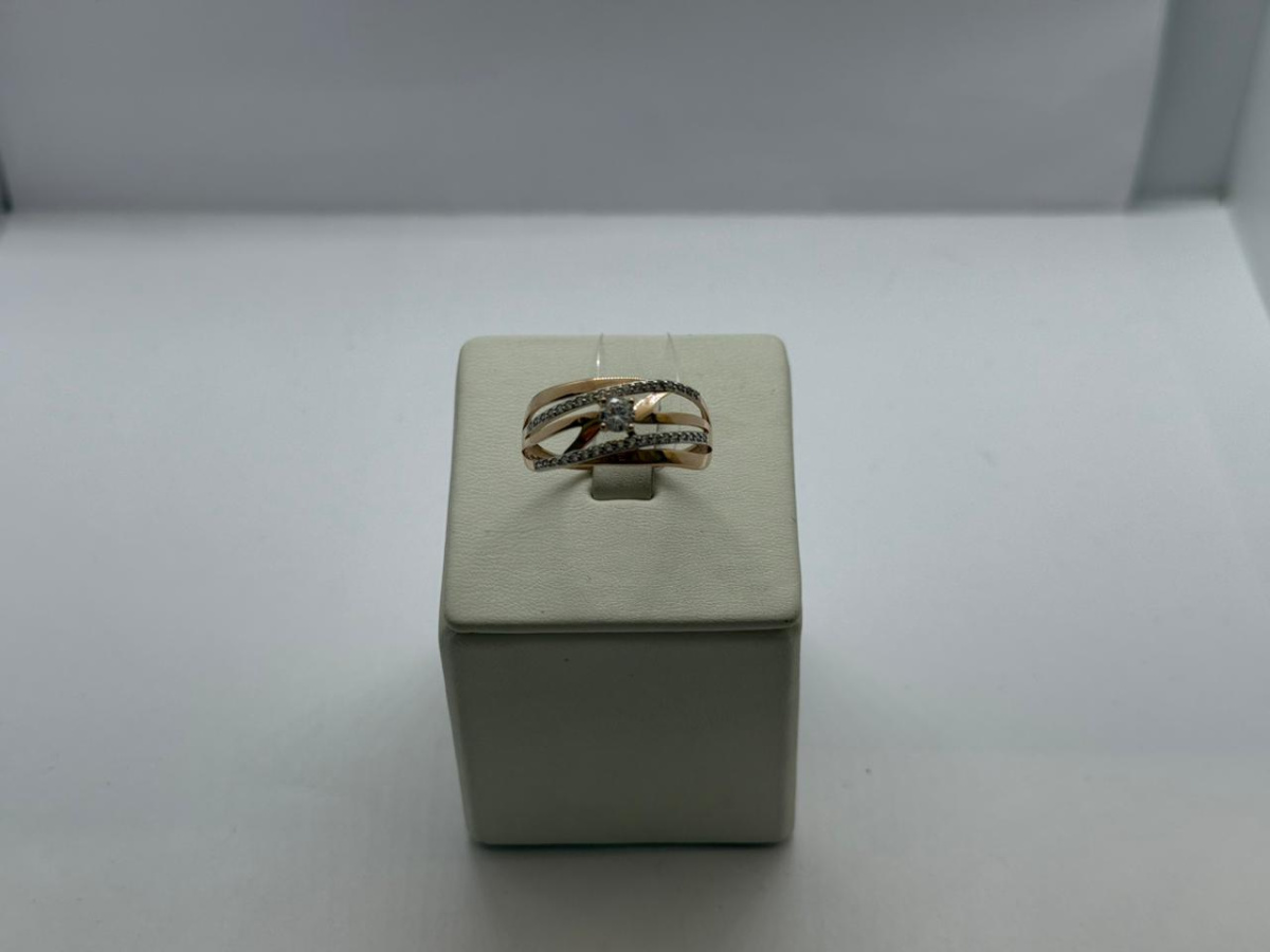 КОЛЬЦО С КАМНЯМИ (Au 585)