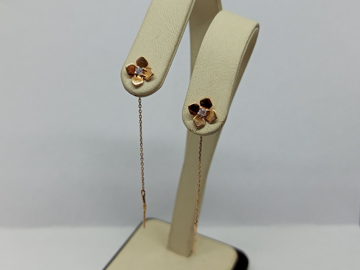 СЕРЬГИ ПРОДЕВКИ с камнем (Au 585)