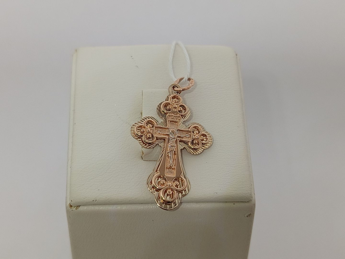ПОДВЕСКА КРЕСТ БЕЗ КАМНЯ (Au 585)