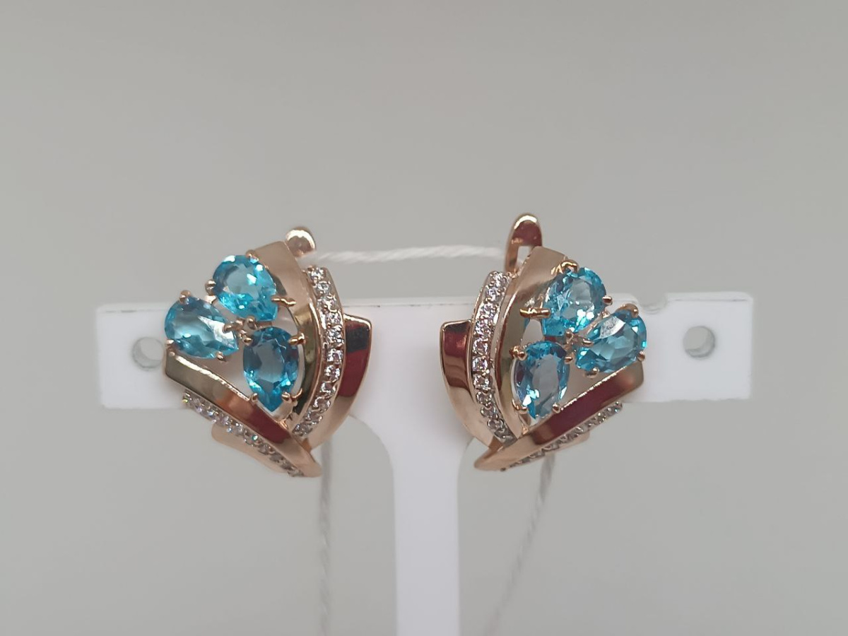 СЕРЬГИ С КАМНЯМИ (Au 585)