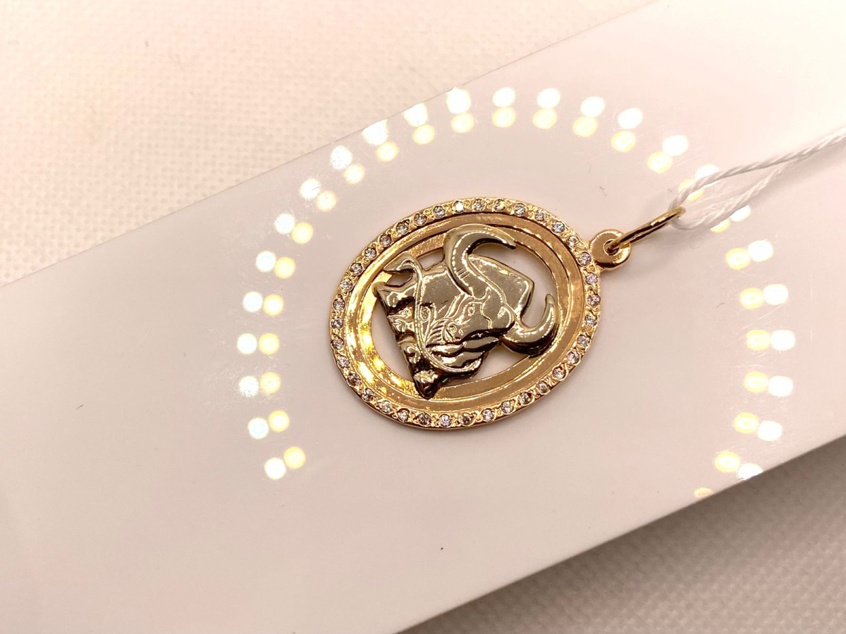 ПОДВЕСКА ЗНАК ЗОДИАКА ТЕЛЕЦ (Au 585)