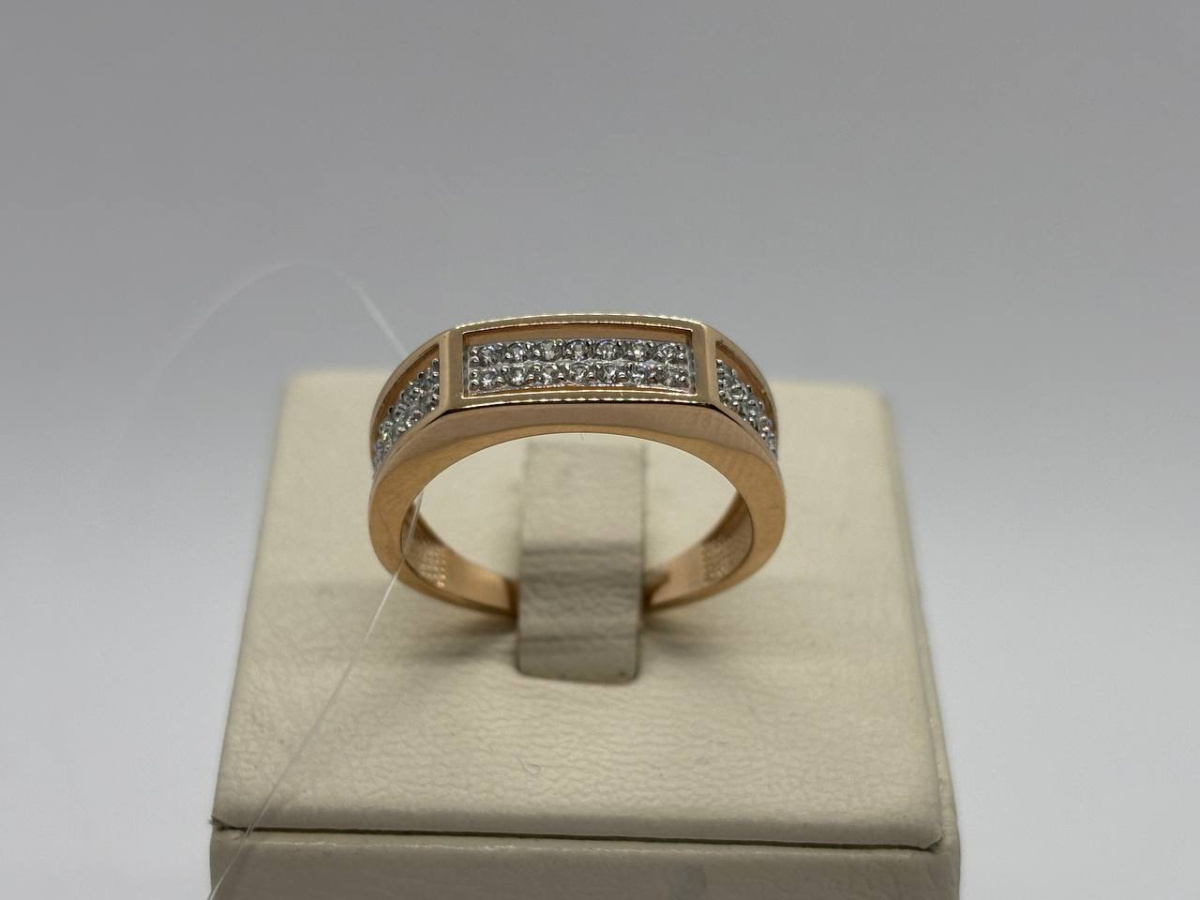 КОЛЬЦО С КАМНЯМИ (Au 585)