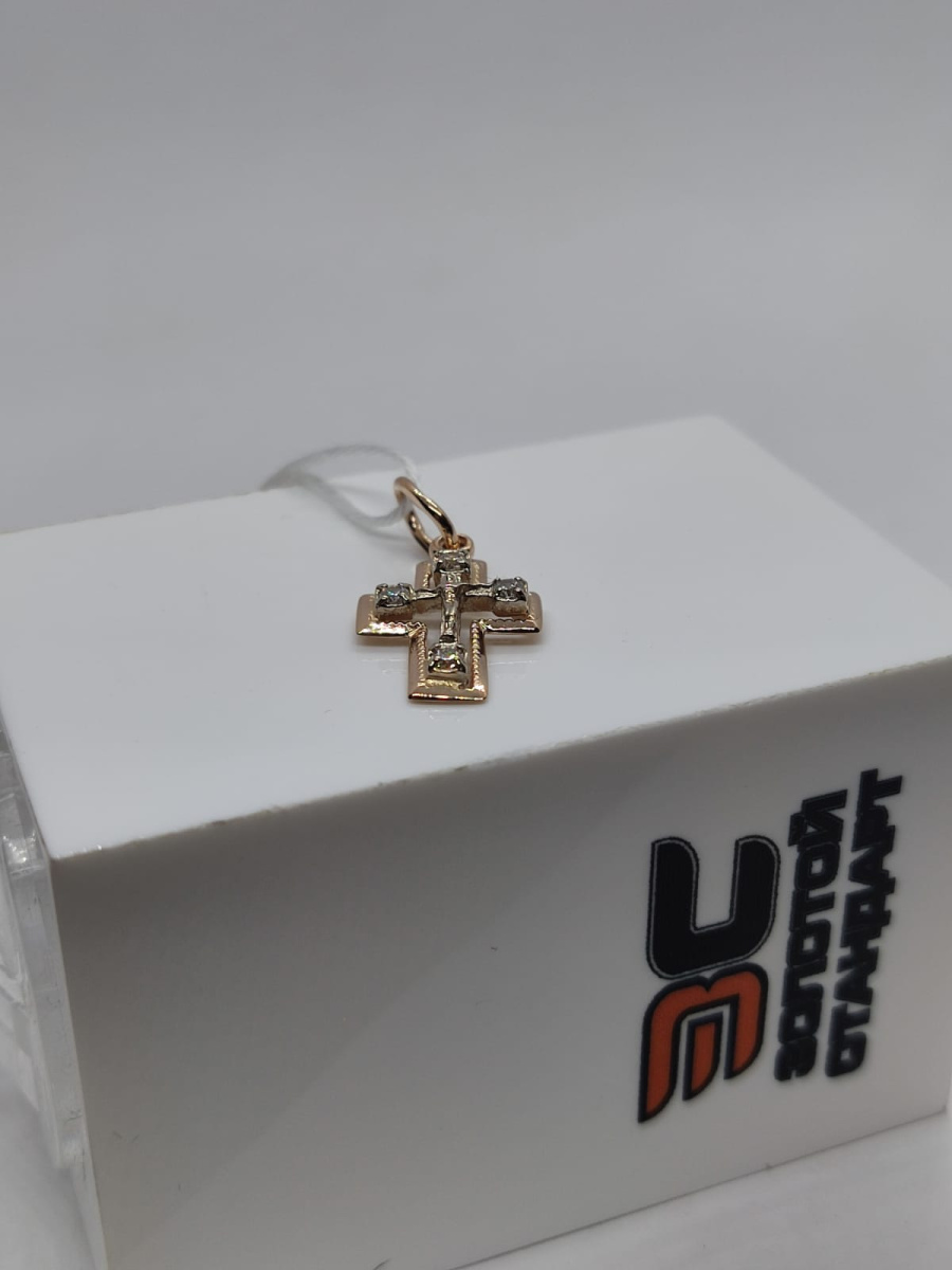 ПОДВЕСКА КРЕСТ С КАМНЯМИ (Au 585)