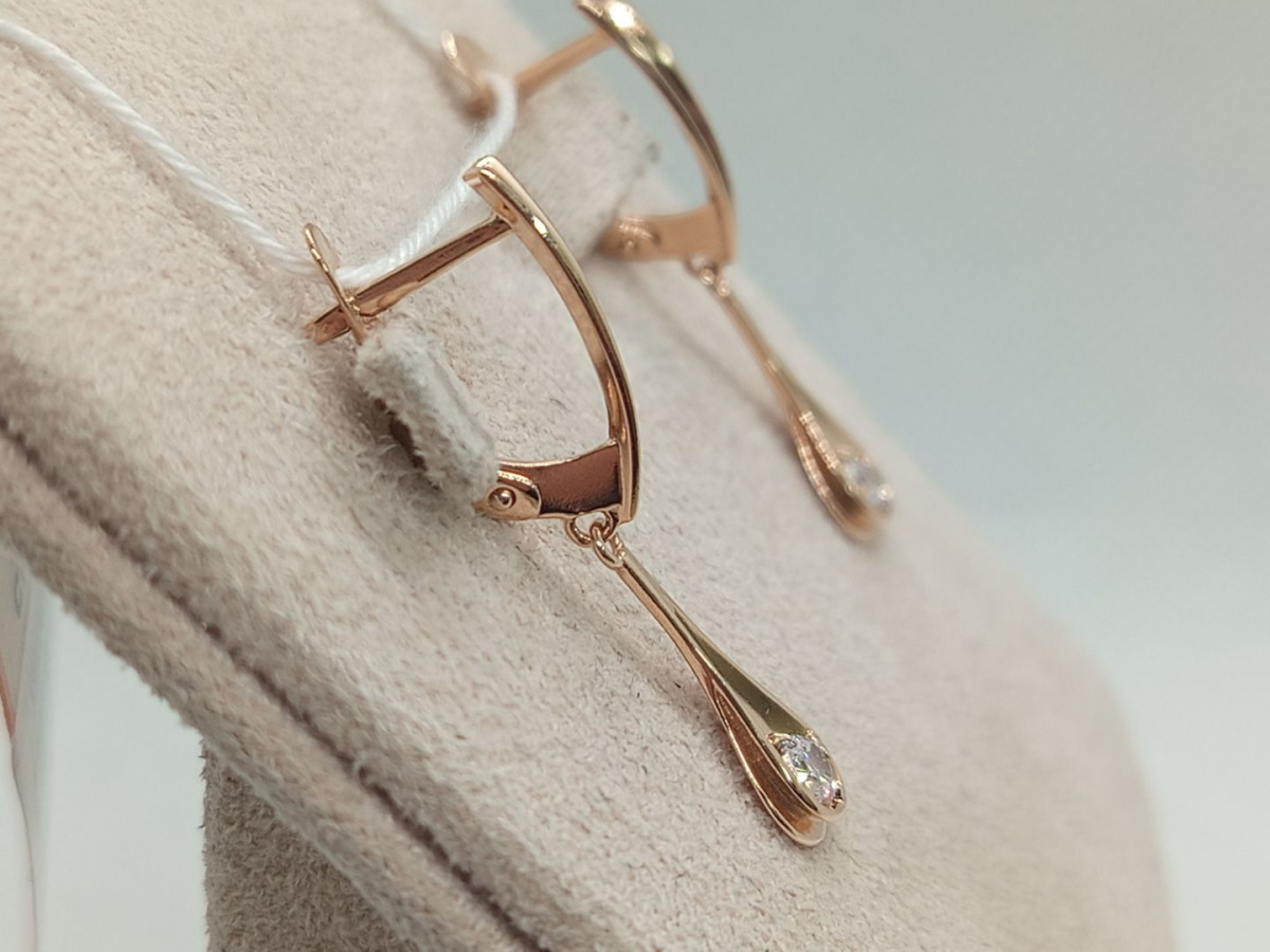 СЕРЬГИ С КАМНЕМ (Au 585)