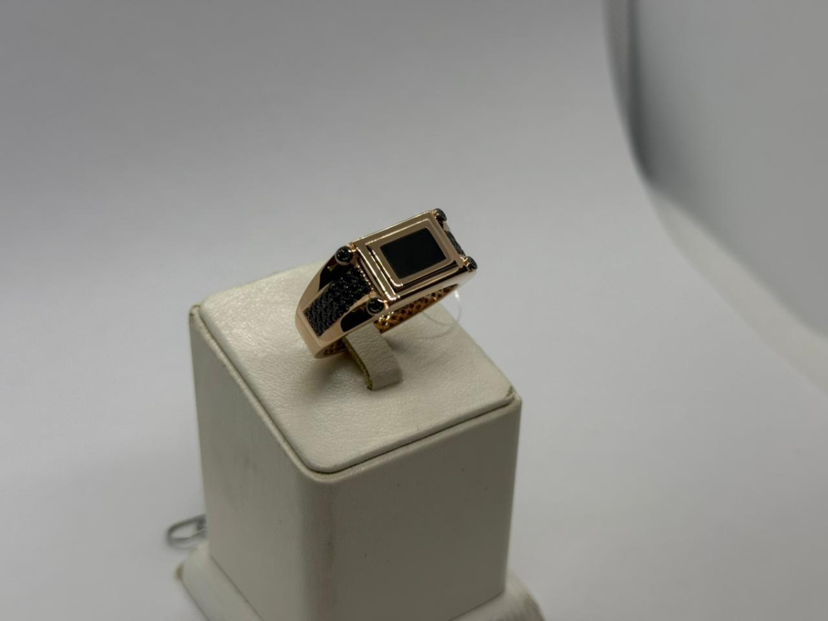 КОЛЬЦО ПЕЧАТКА с камнями (Au 585)