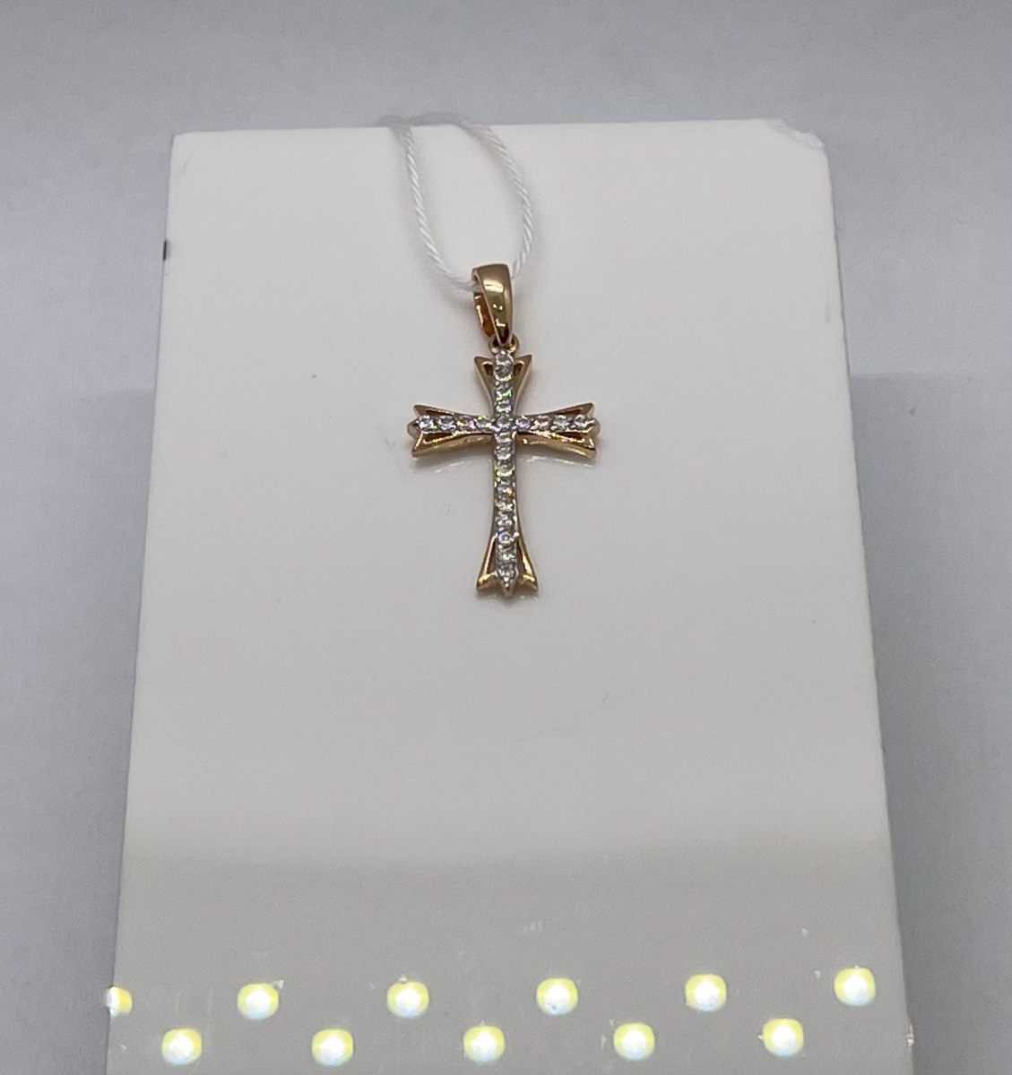 ПОДВЕСКА КРЕСТ С КАМНЯМИ (Au 585)
