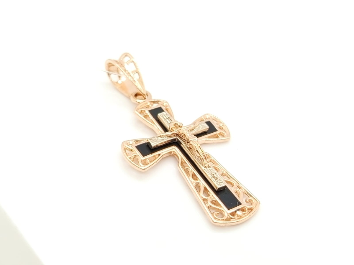 ПОДВЕСКА КРЕСТ Эмаль (Au 585)