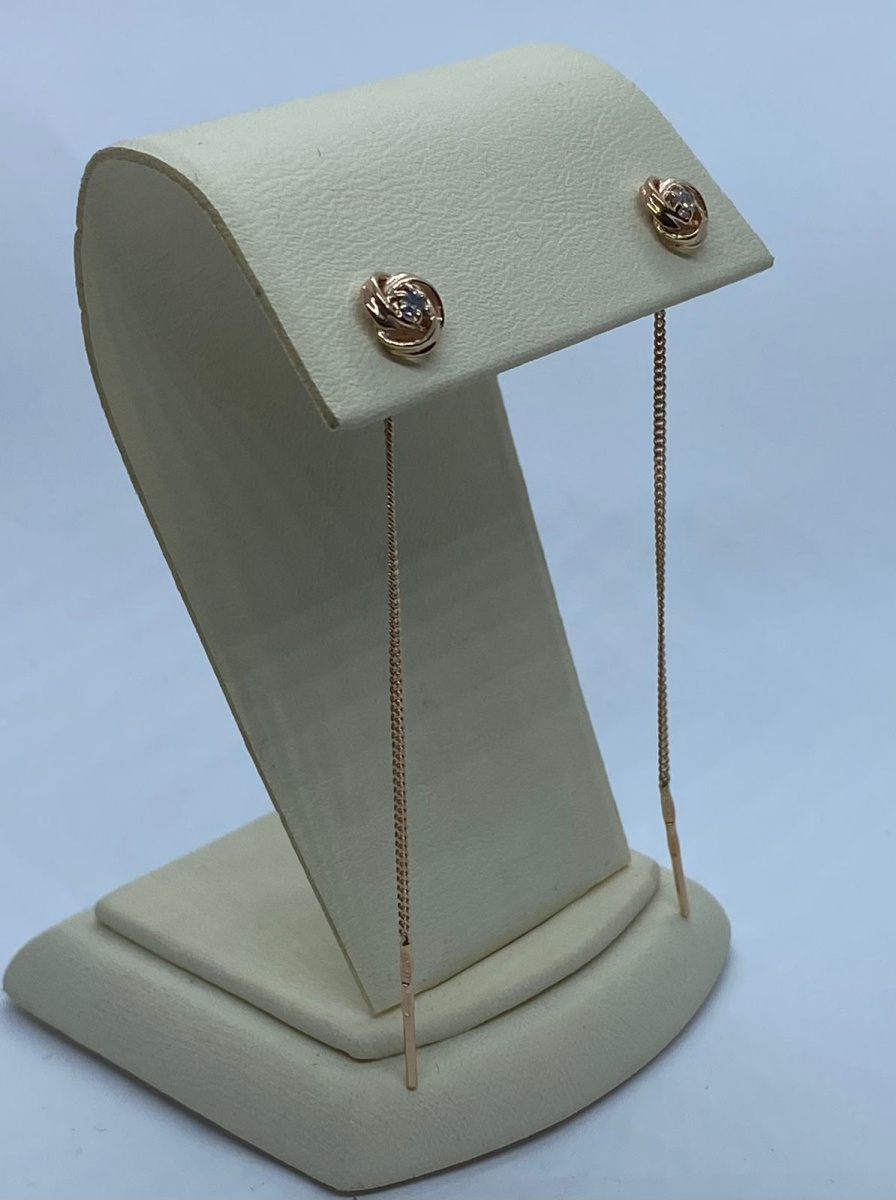 СЕРЬГИ ПРОДЕВКИ с камнем (Au 585)