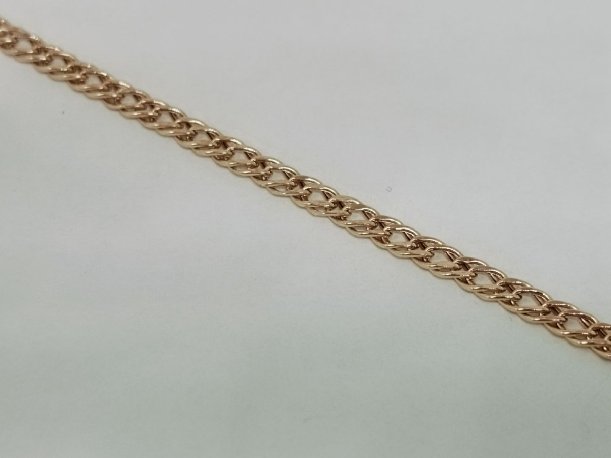 БРАСЛЕТ ПУСТОТЕЛЫЙ Ромб двойной Au 585