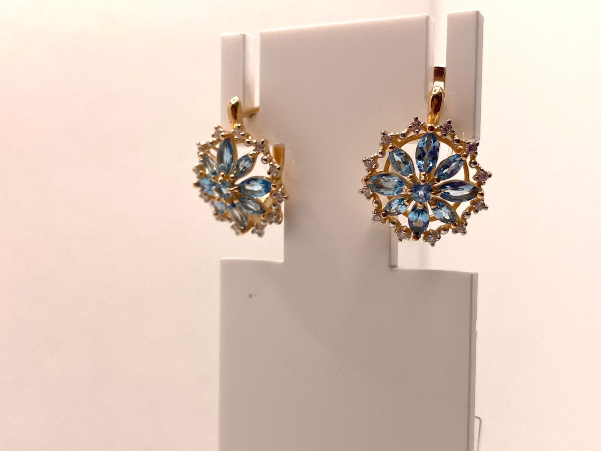 СЕРЬГИ С КАМНЯМИ (Au 585)