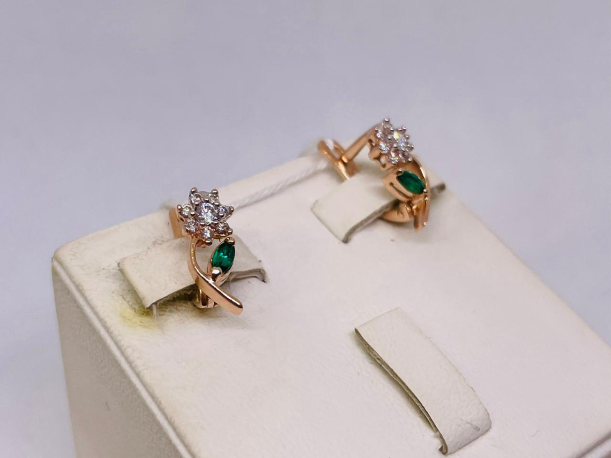 СЕРЬГИ С КАМНЯМИ (Au 585)