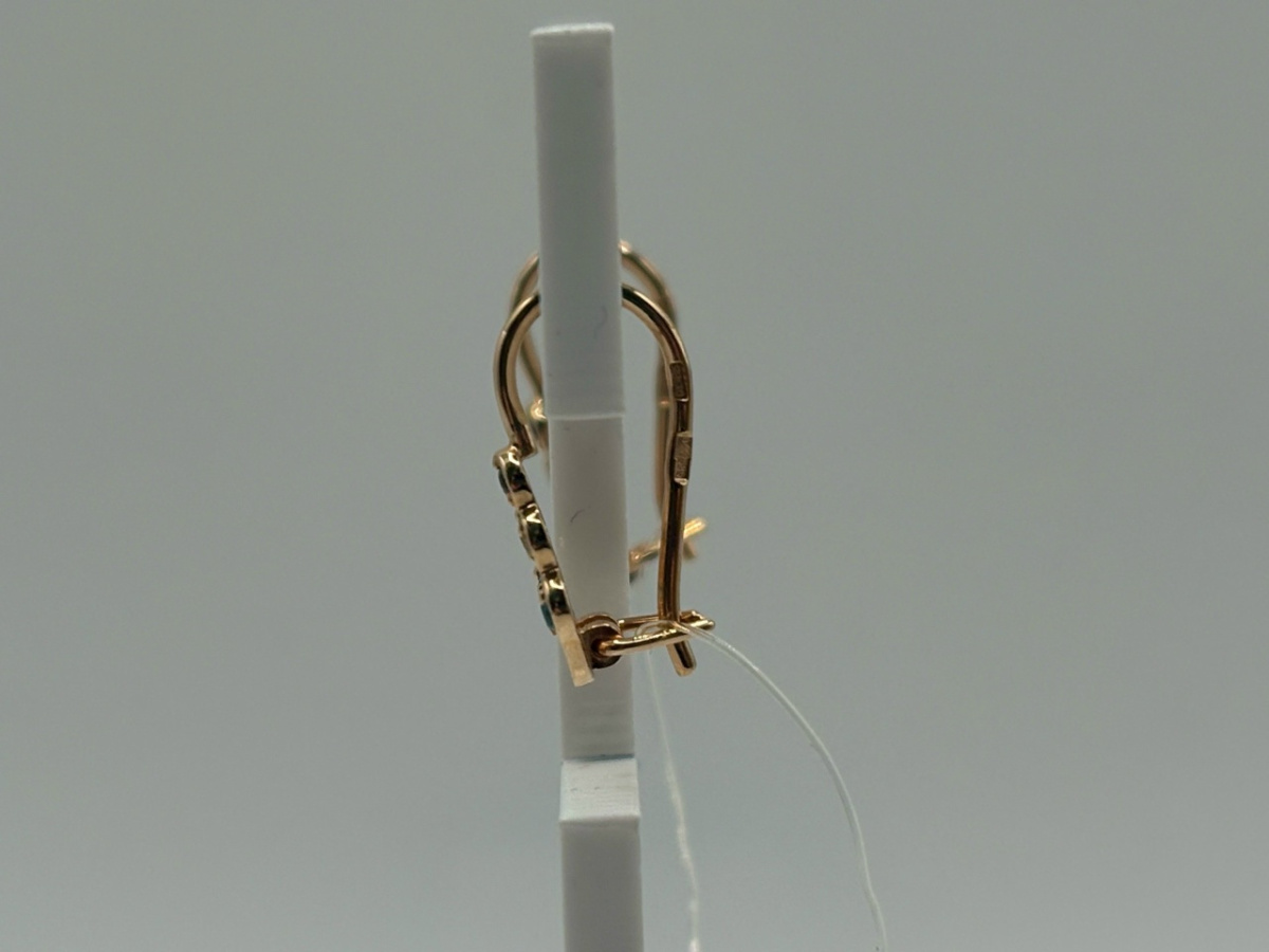 СЕРЬГИ ПЕТЕЛЬКА с камнями (Au 585)