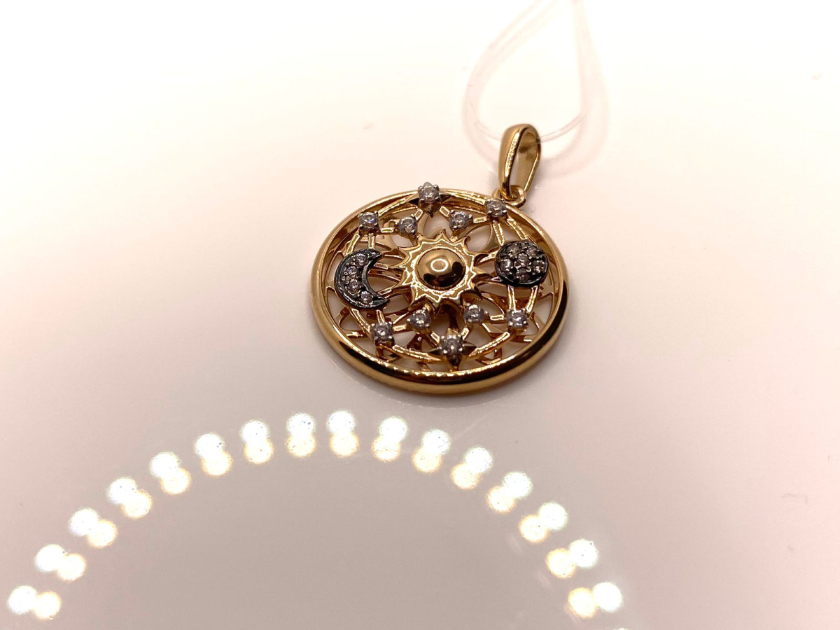 035849-2 ПОДВЕСКА С КАМНЯМИ (Au 585)