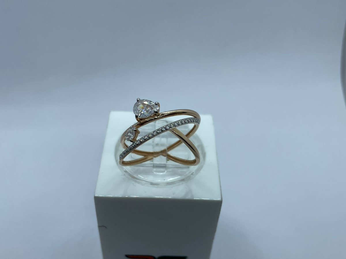 КОЛЬЦО С КАМНЯМИ (Au 585)