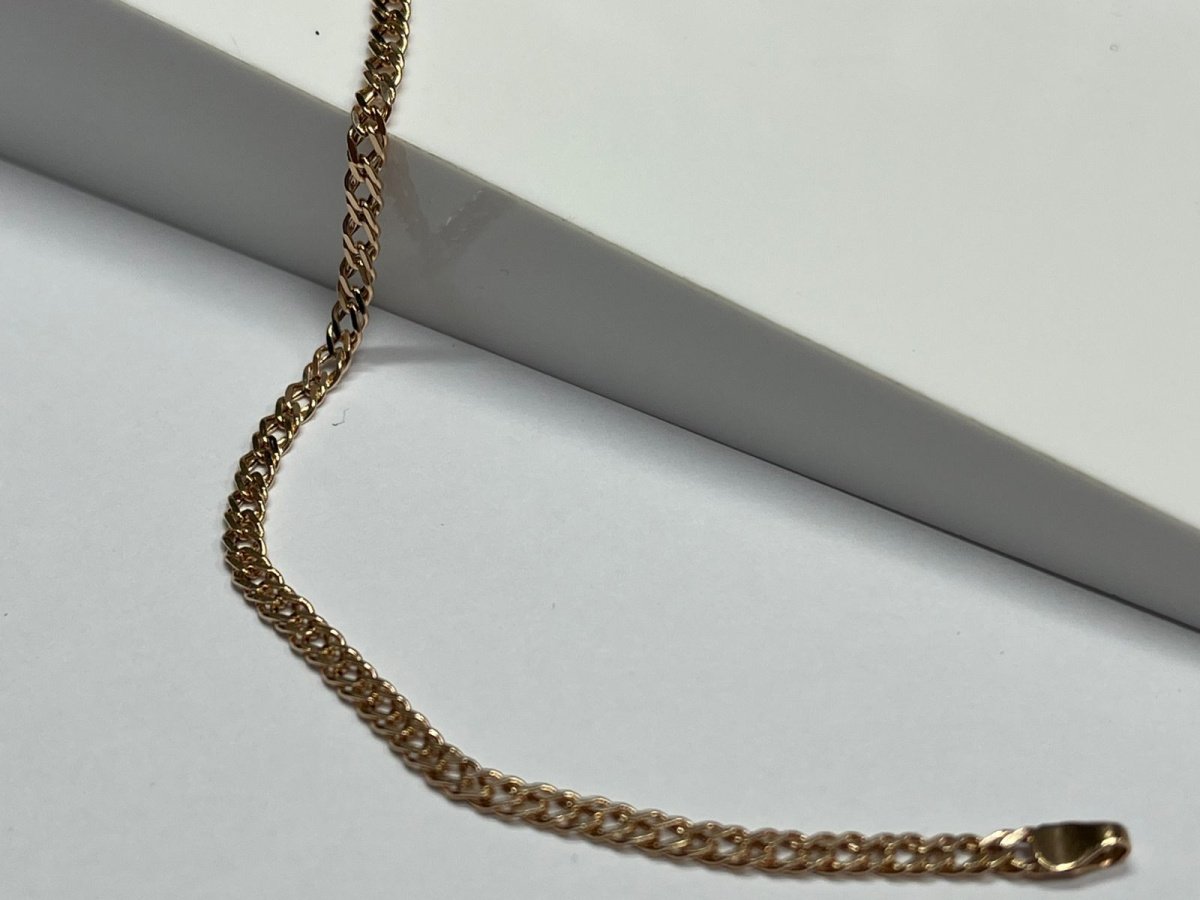 611105022 БРАСЛЕТ ПУСТОТЕЛЫЙ Ромб двойной (Au 585)