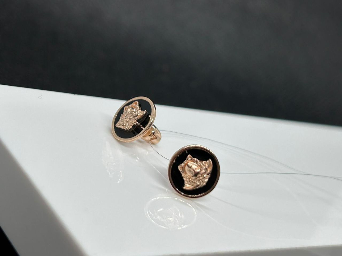 СЕРЬГИ ПУСЕТЫ эмаль (Au 585)