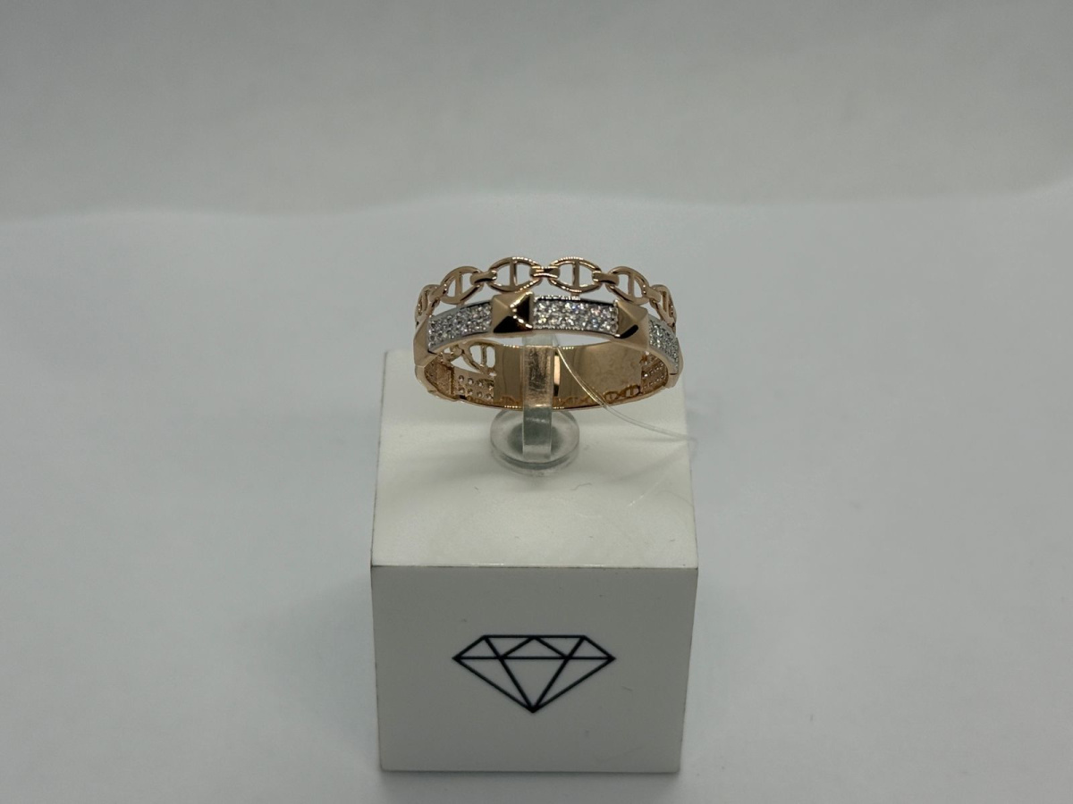 КОЛЬЦО С КАМНЯМИ (Au 585)