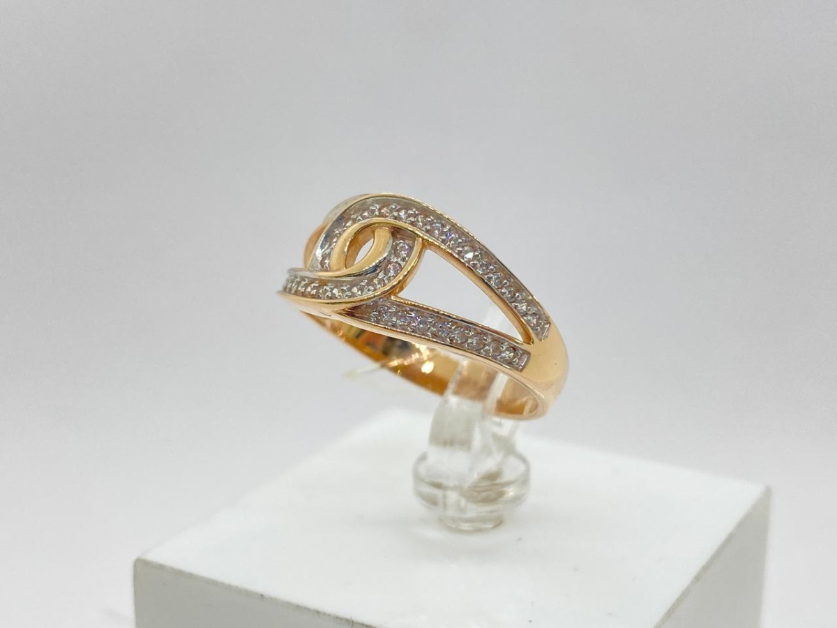 КОЛЬЦО С КАМНЯМИ (Au 585)