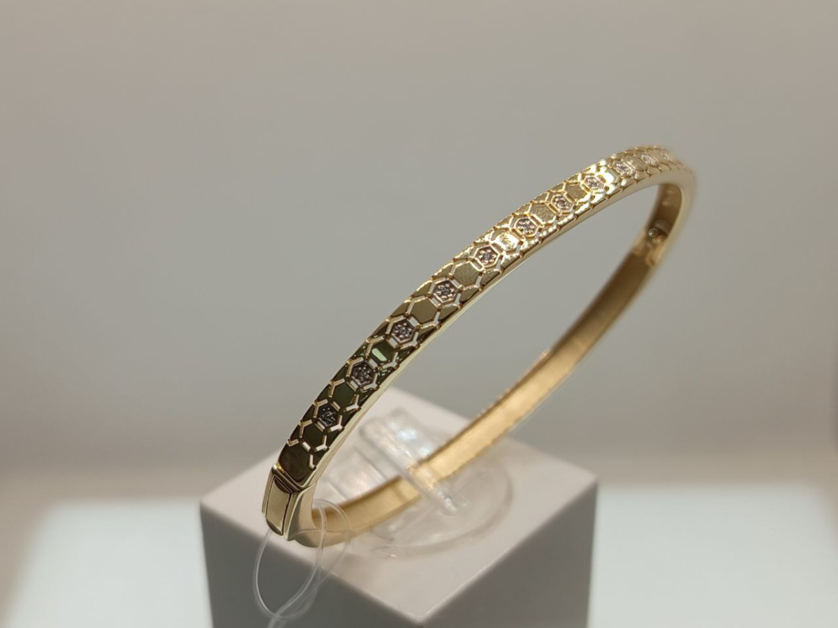 БРАСЛЕТ ЖЕСТКИЙ с камнями (Au 585)