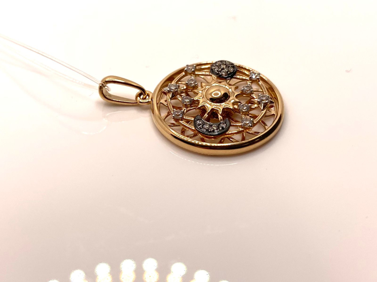 035849-2 ПОДВЕСКА С КАМНЯМИ (Au 585)