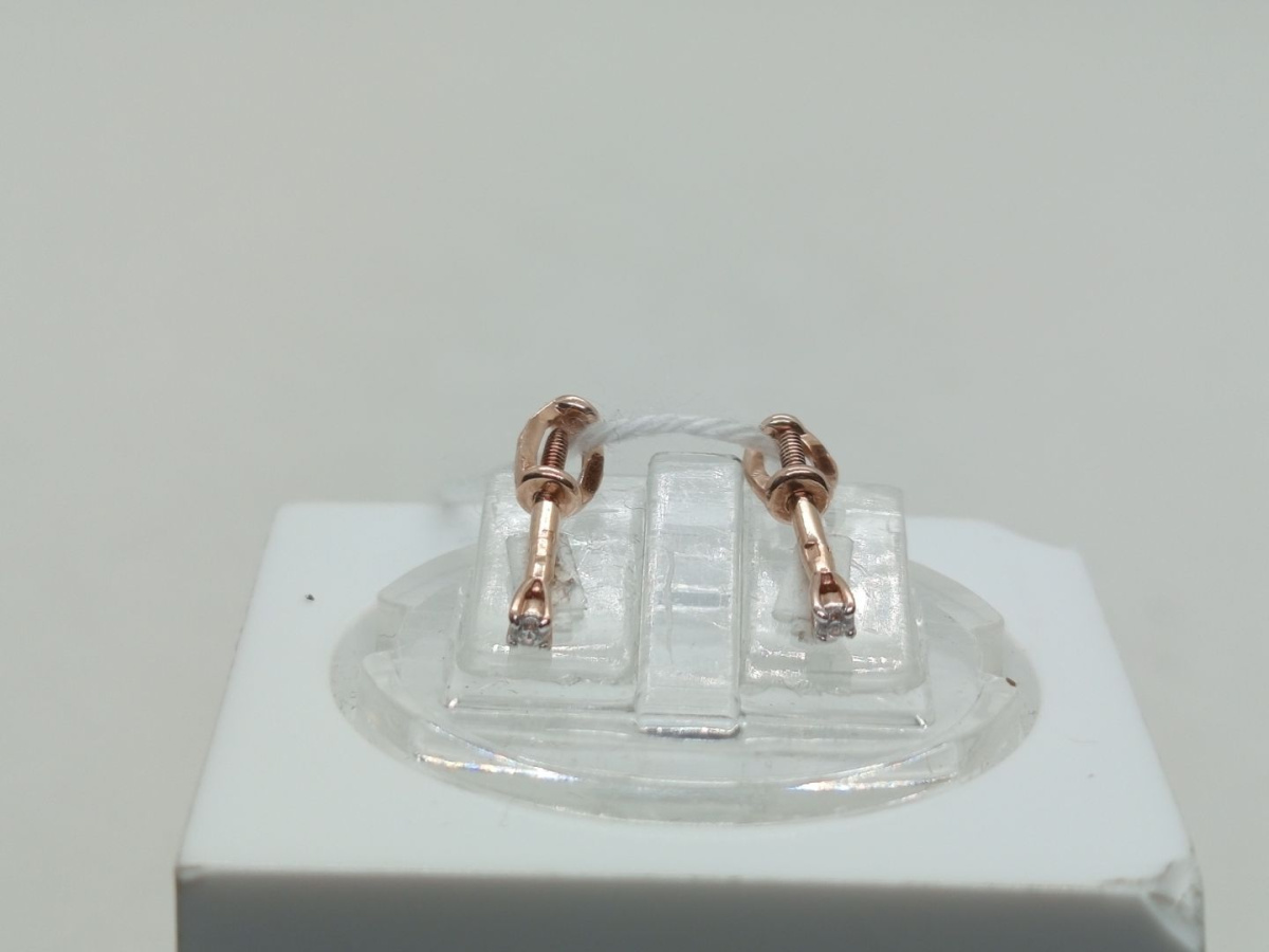 СКМ375 СЕРЬГИ С КАМНЕМ (Au 375)