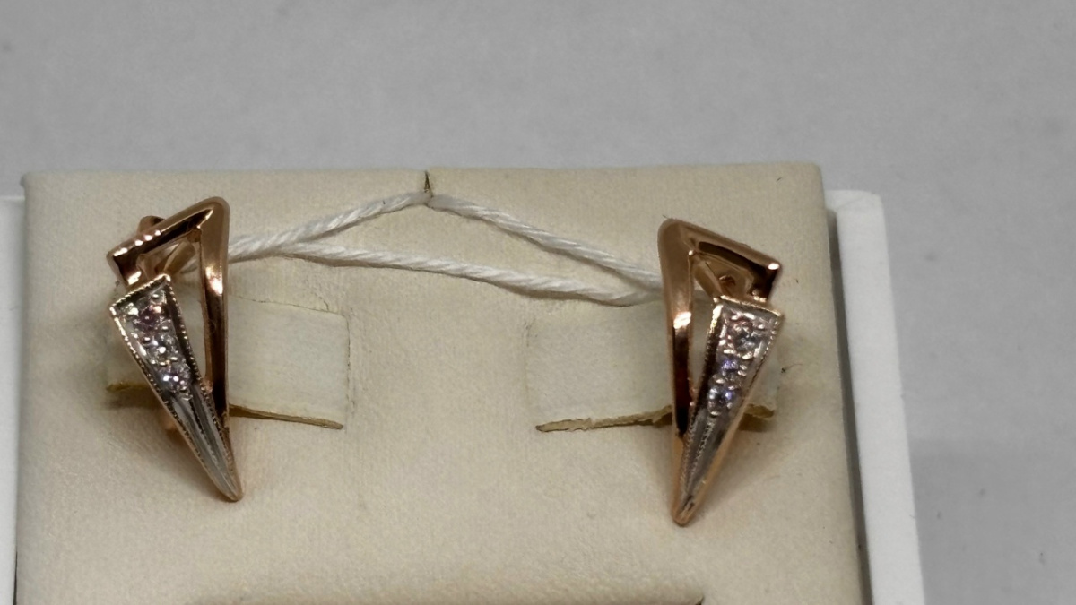 СКМИ585 СЕРЬГИ С КАМНЯМИ (Au 585)