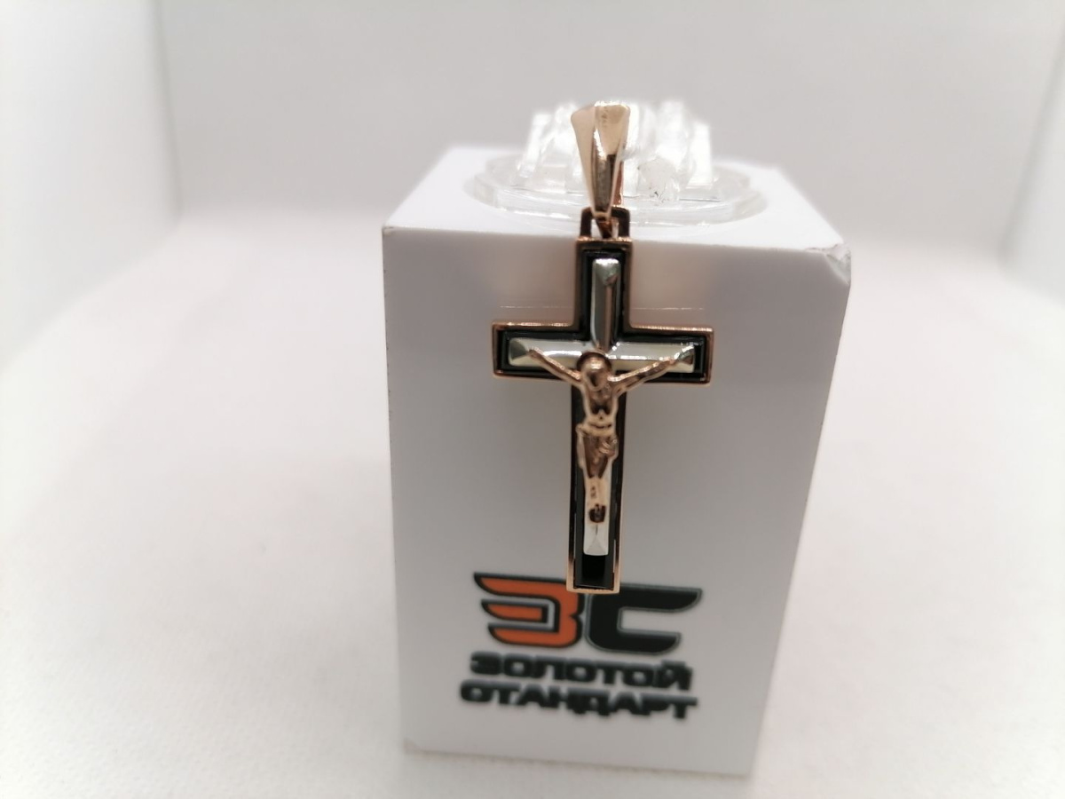 ПОДВЕСКА КРЕСТ С КАМНЕМ (Au 585)