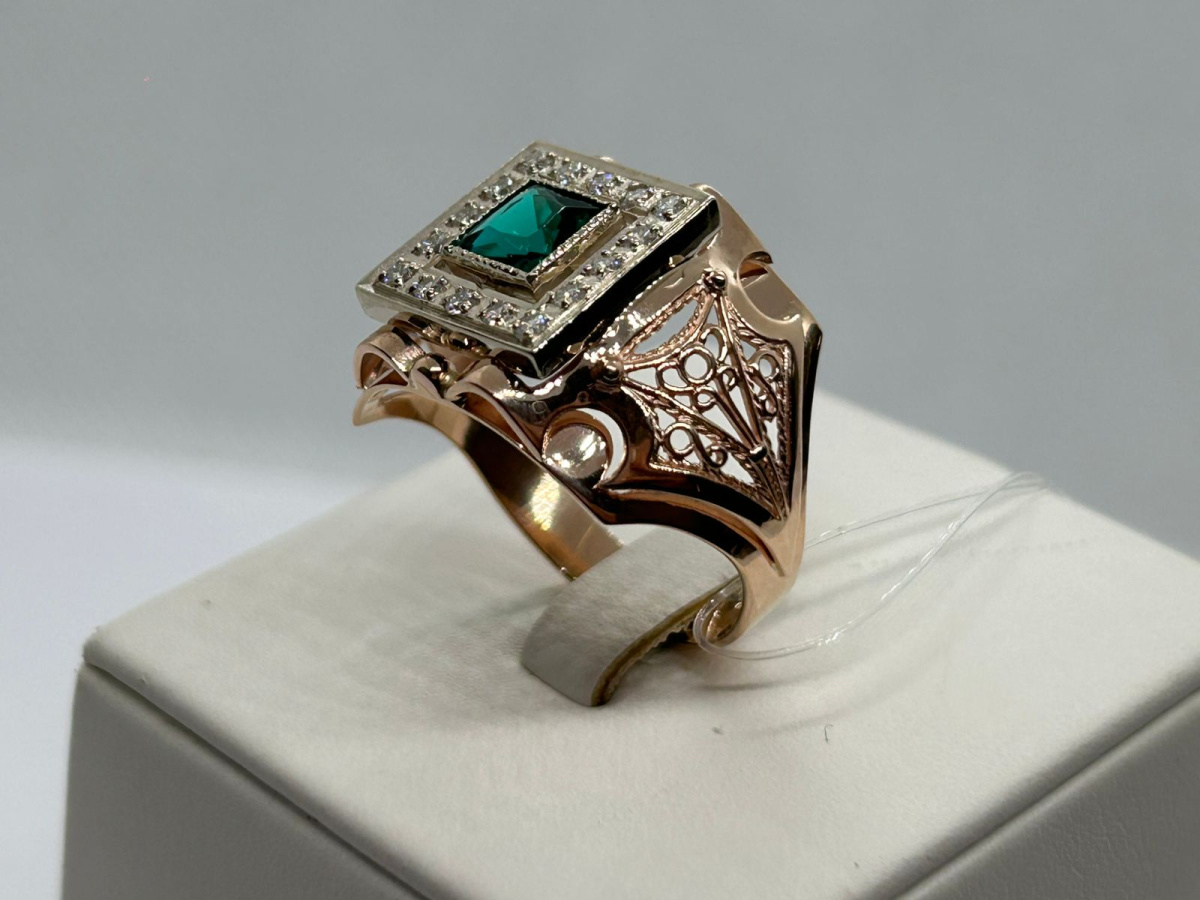 ПЕЧАТКА С КАМНЯМИ (Au 585)