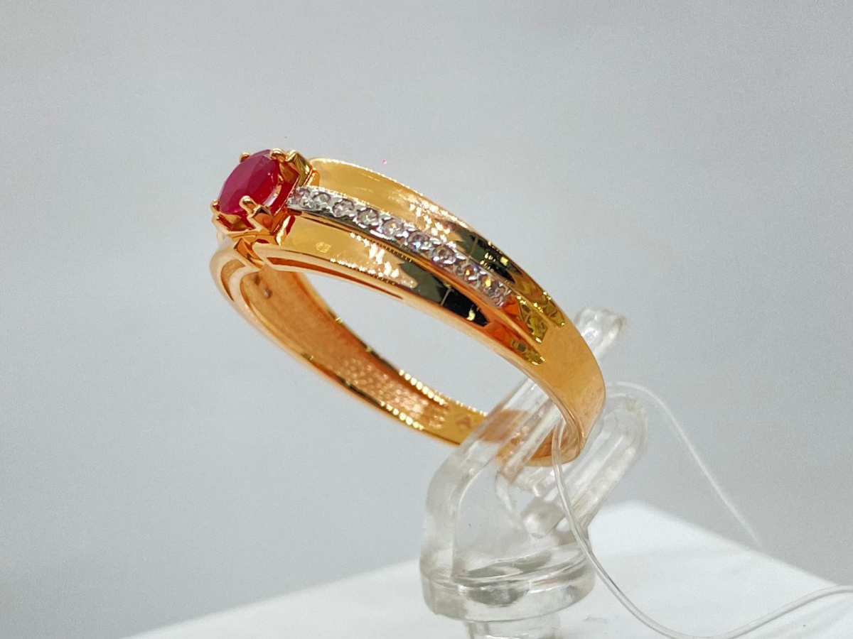 КОЛЬЦО Бриллиант, рубин (Au 585)