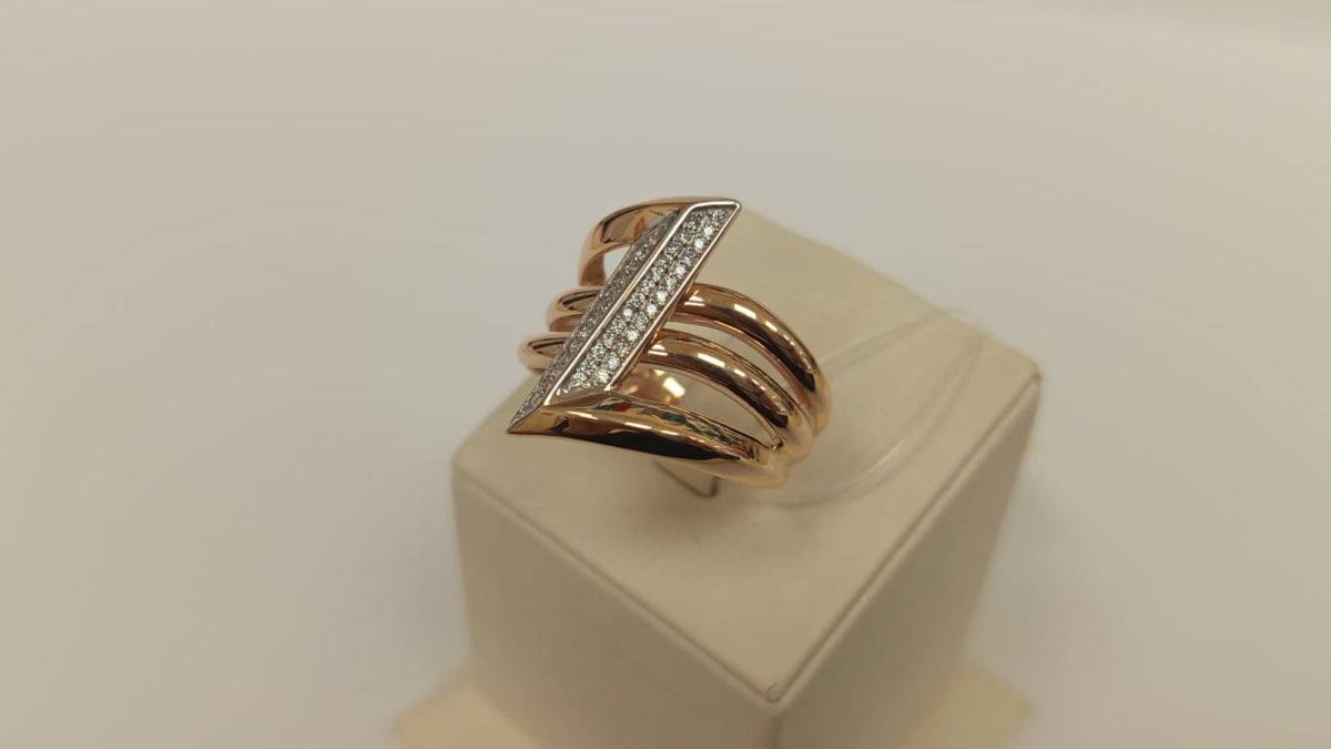 КОЛЬЦО С КАМНЯМИ (Au 585)