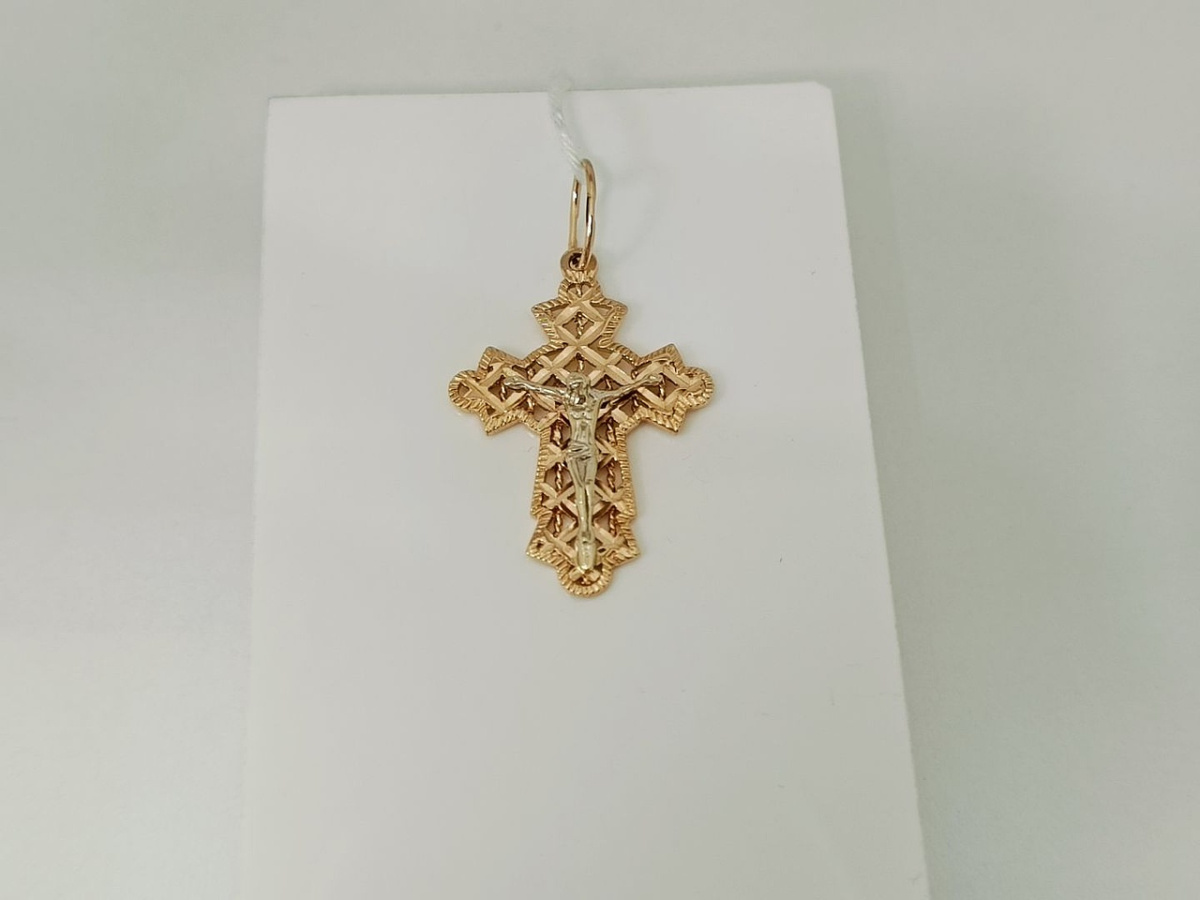 ПОДВЕСКА КРЕСТ БЕЗ КАМНЯ (Au 585)
