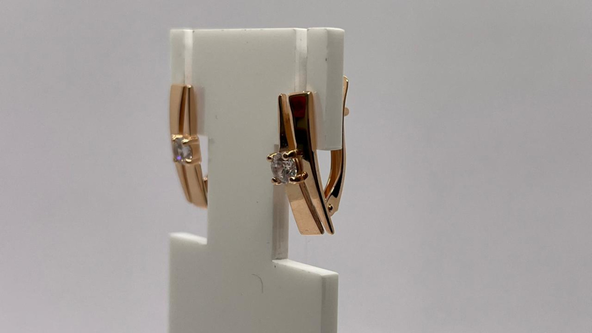 СЕРЬГИ С КАМНЕМ (Au 585)