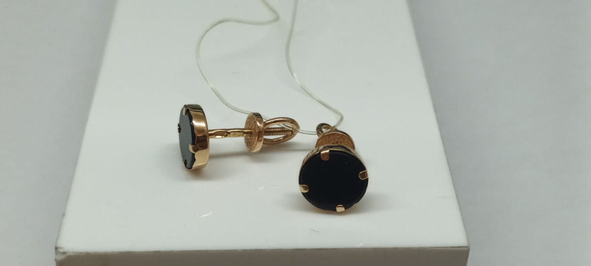 02383-8 СЕРЬГИ ПУСЕТЫ с камнем (Au 585)