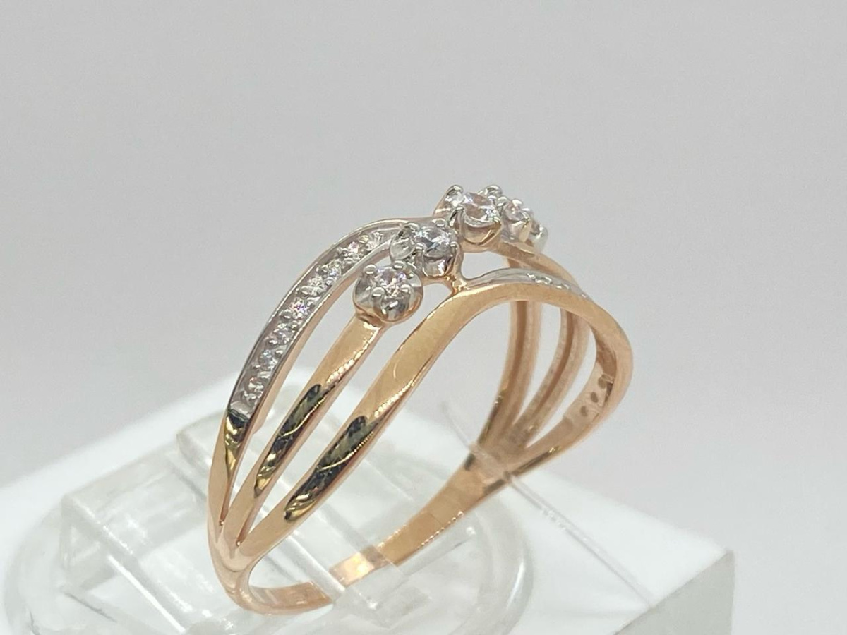 КОЛЬЦО С КАМНЯМИ (Au 585)