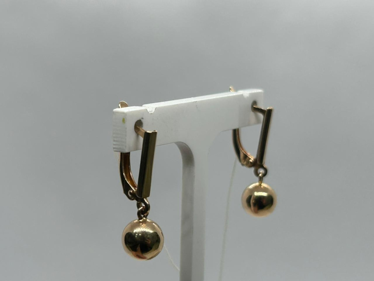 02267М СЕРЬГИ БЕЗ КАМНЯ (Au 585)