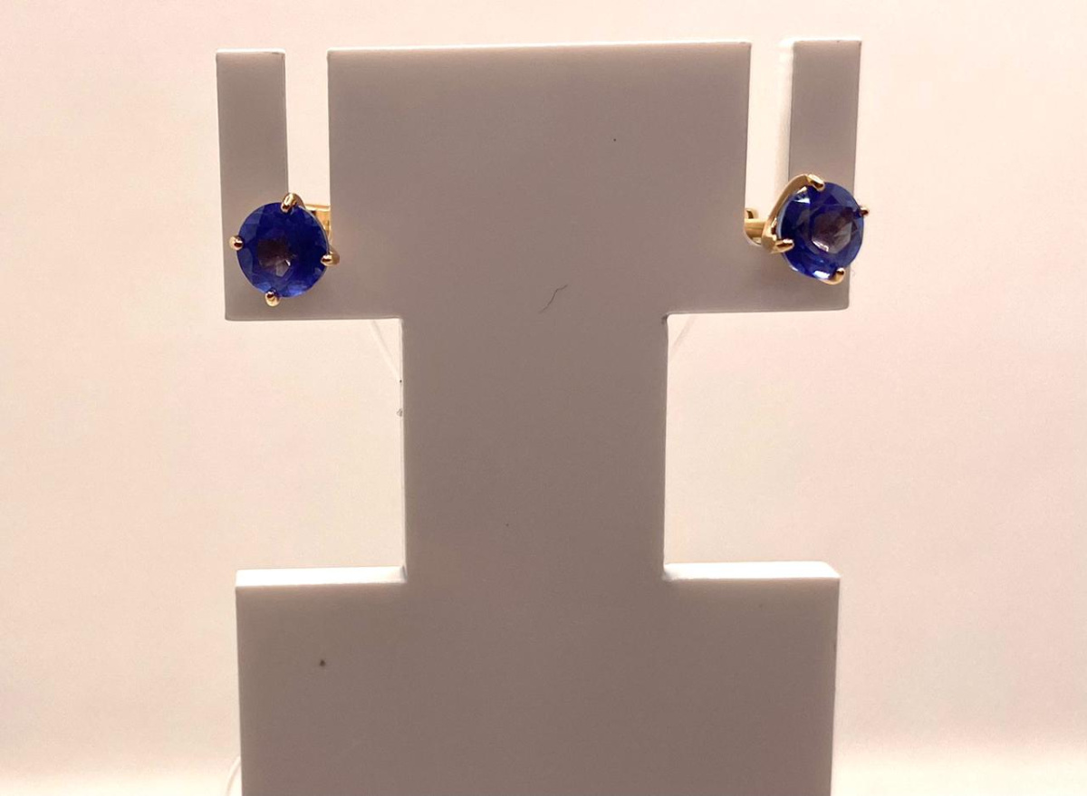 СЕРЬГИ ПУСЕТЫ с камнем (Au 585)