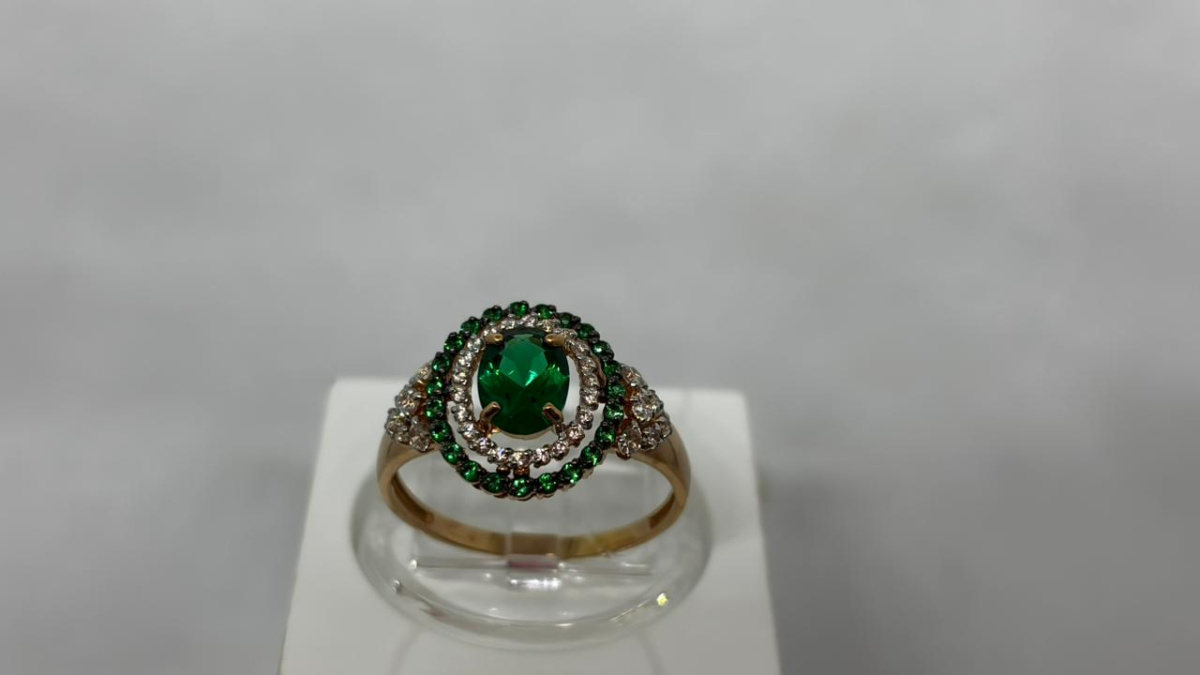 КОЛЬЦО С КАМНЯМИ (Au 585)