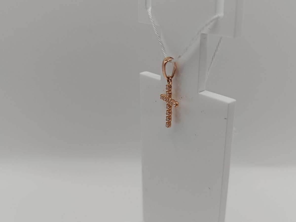 ПОДККИ585 ПОДВЕСКА КРЕСТ С КАМНЯМИ (Au 585)